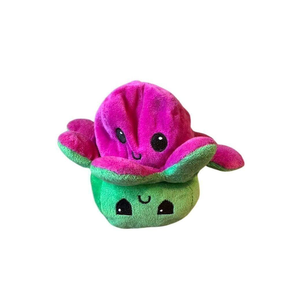 Teeturtle Reversible Octopus Plushie Green/Pink Small Toy 3+ Years